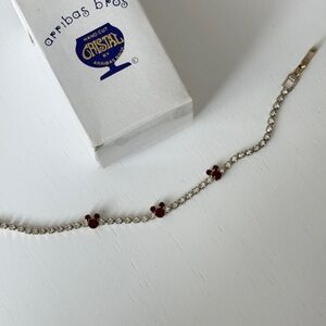 Arribas Brothers Mickey hand cut crystal tennis bracelet: Silver and Red